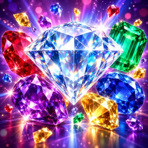 Dazzle Me slot cover with coloured gem symbols